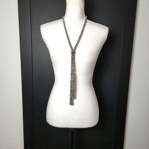 CHICO'S LUMI SILVER TASSEL Y NECKLACE